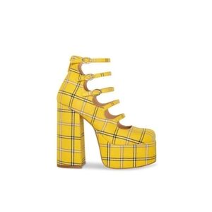 Steve Madden Yellow Plaid Platform Heels